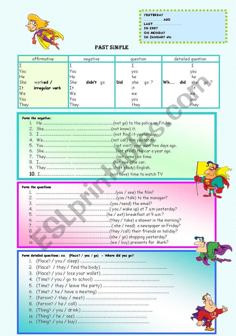 PAST SIMPLE :)  worksheet