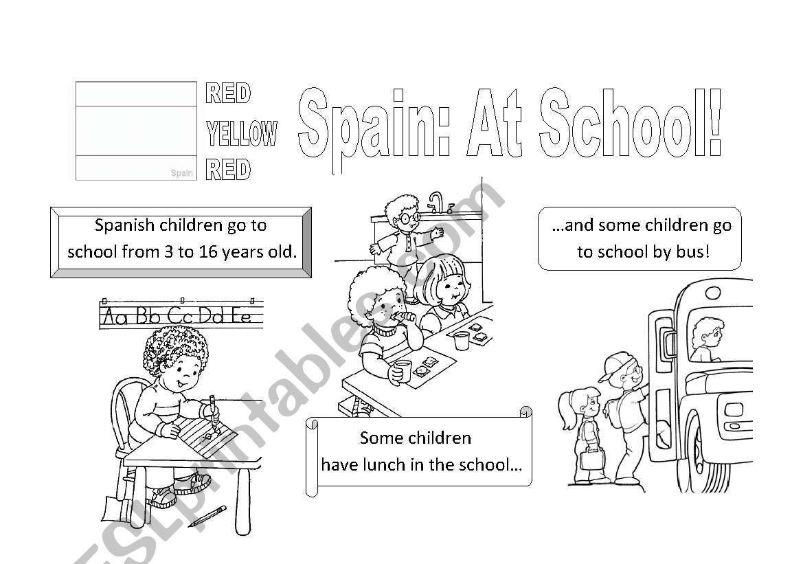 Spain at school  worksheet