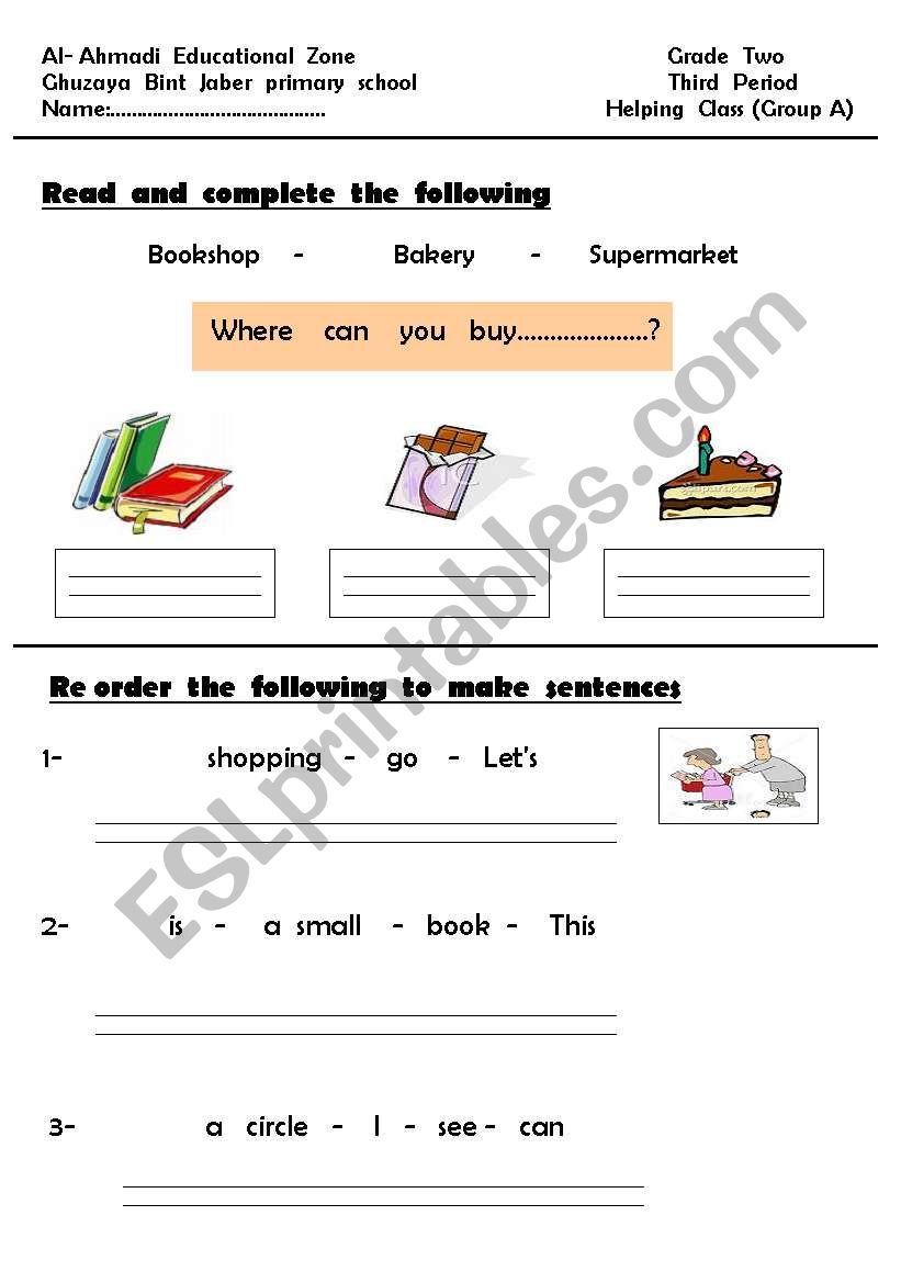 Lets  go  shopping worksheet