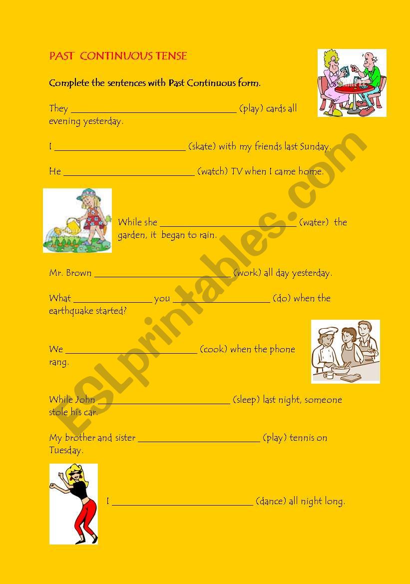 Past Continuous Tense worksheet