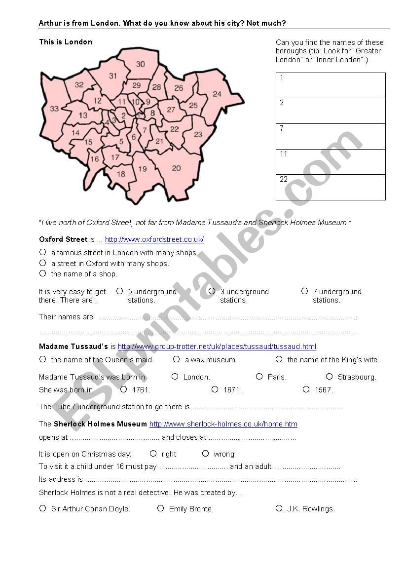 London worksheet