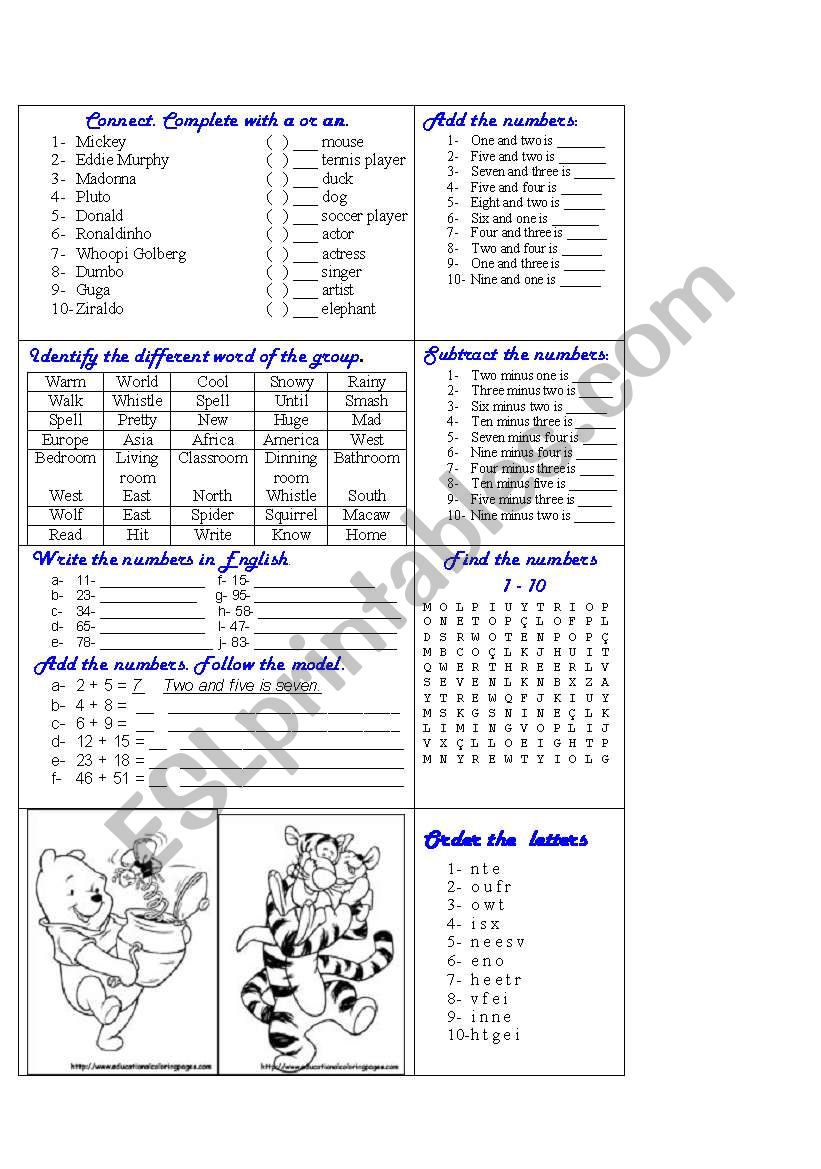 Easy Vocabulary worksheet