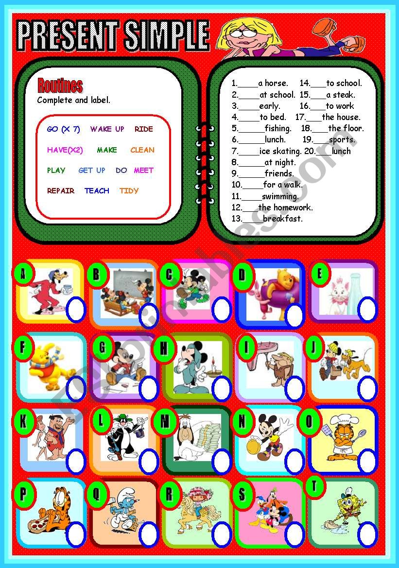 ROUTINES:VERB COLLOCATIONS worksheet