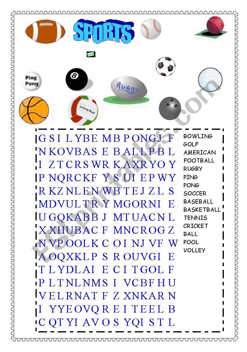 SPORTS worksheet