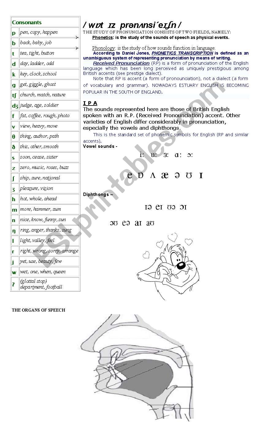 WHAT IS PRONUNCIATION? worksheet