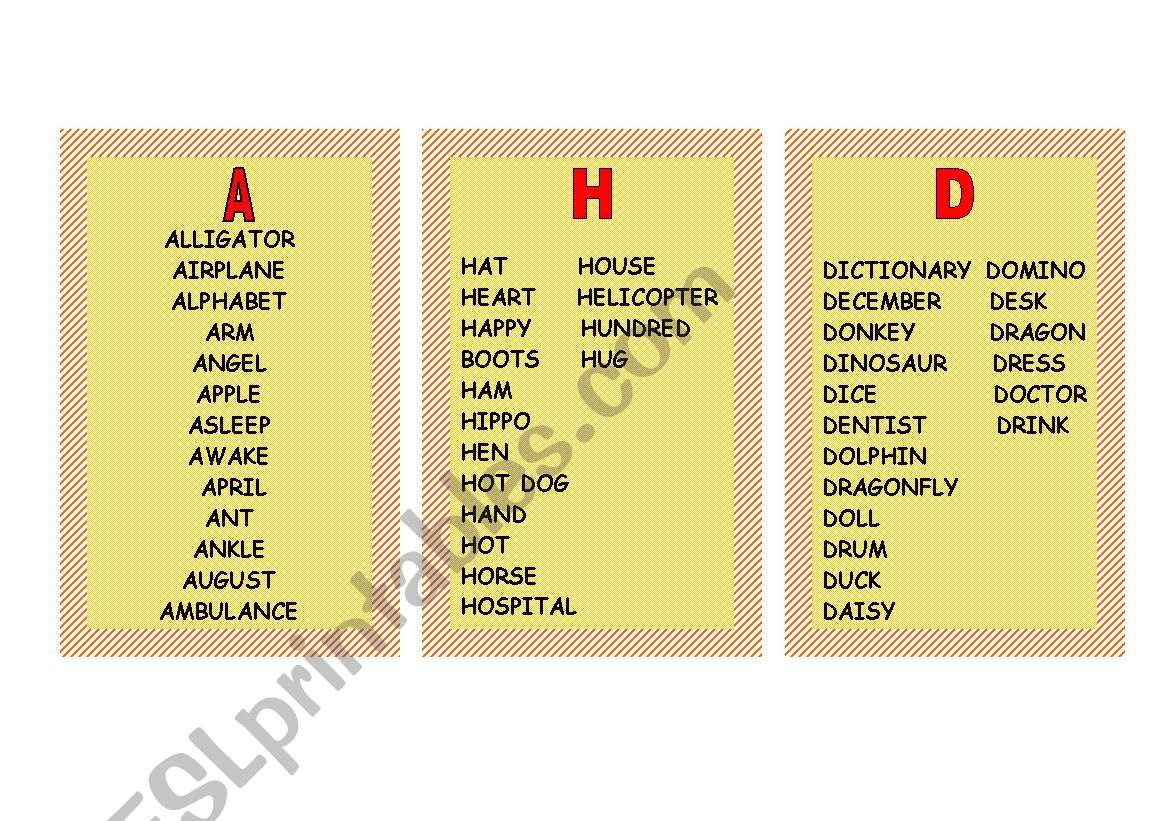 Alphabet cards.  Front and back. Print, cut and laminate. (1st part)