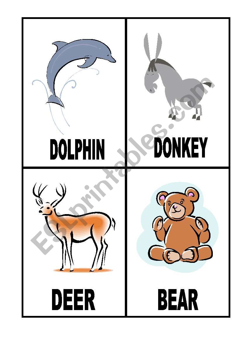 24 Flashcards with Animals (3/3)