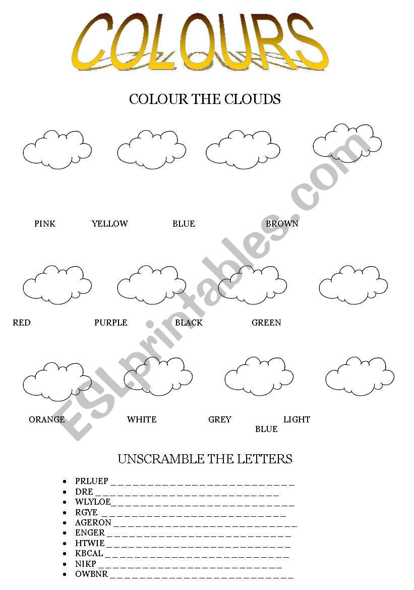 Colours worksheet