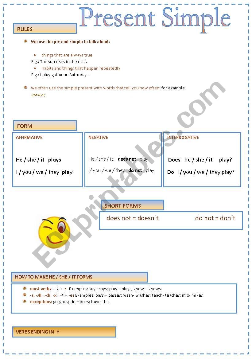 PRESENT SIMPLE worksheet