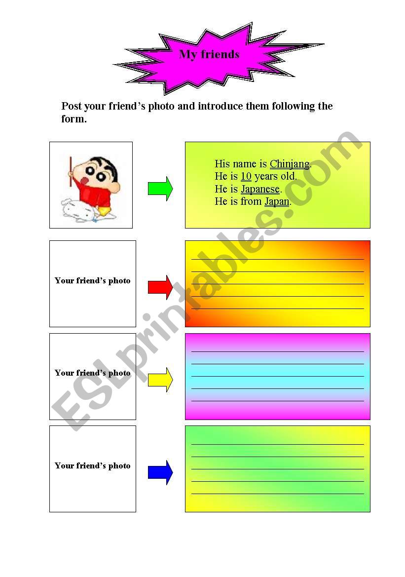 introduce your friend worksheet