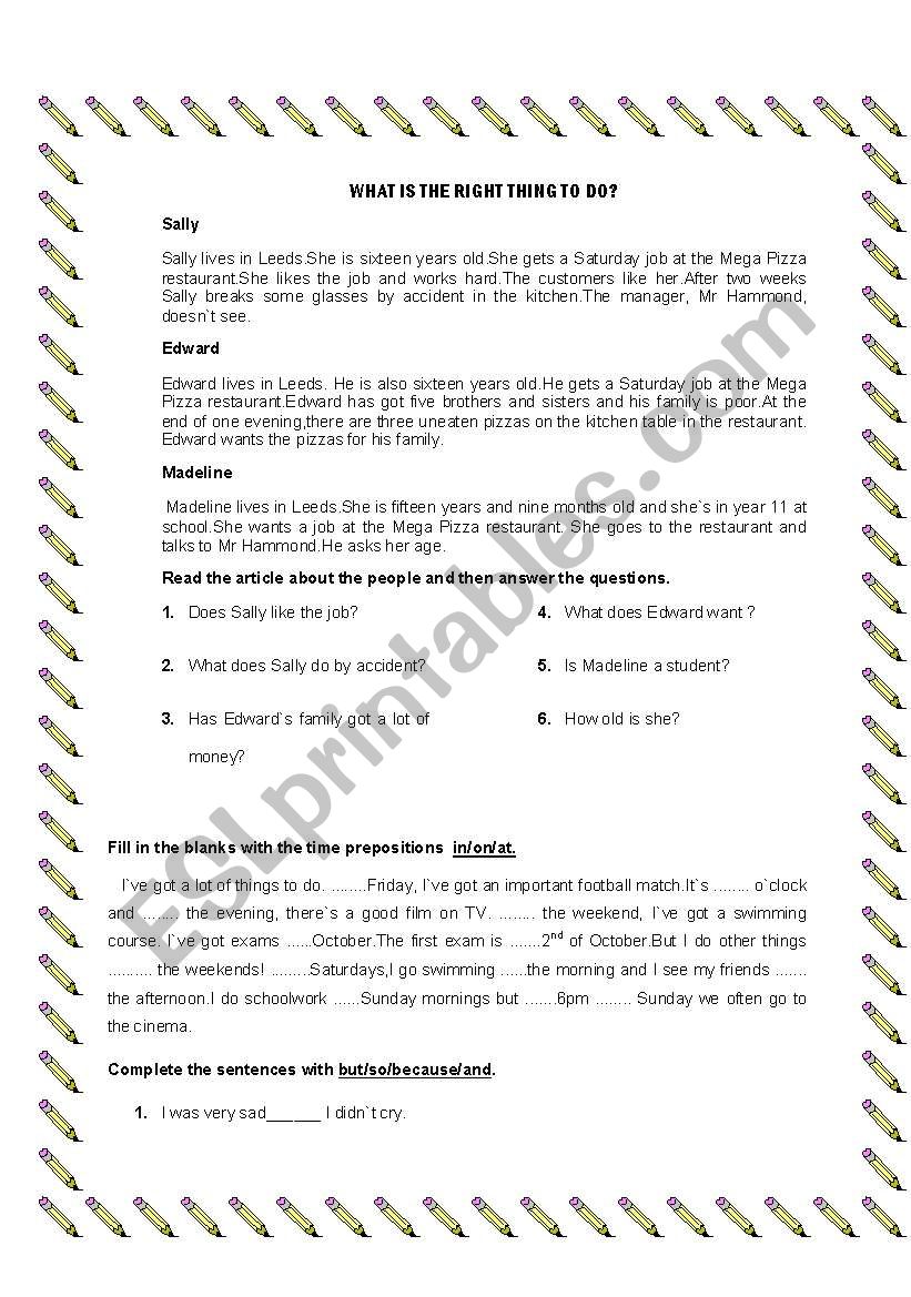 An exam paper for beginners worksheet