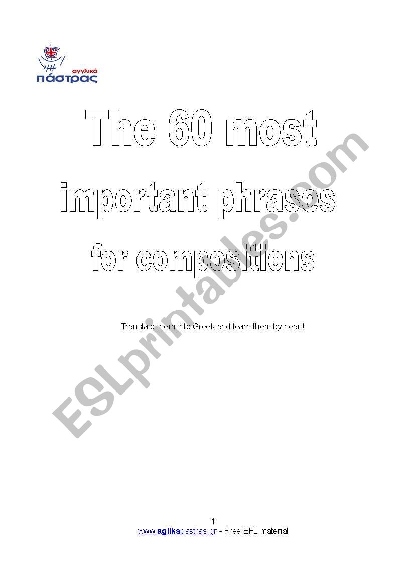 The 60 most important phrases for compositions