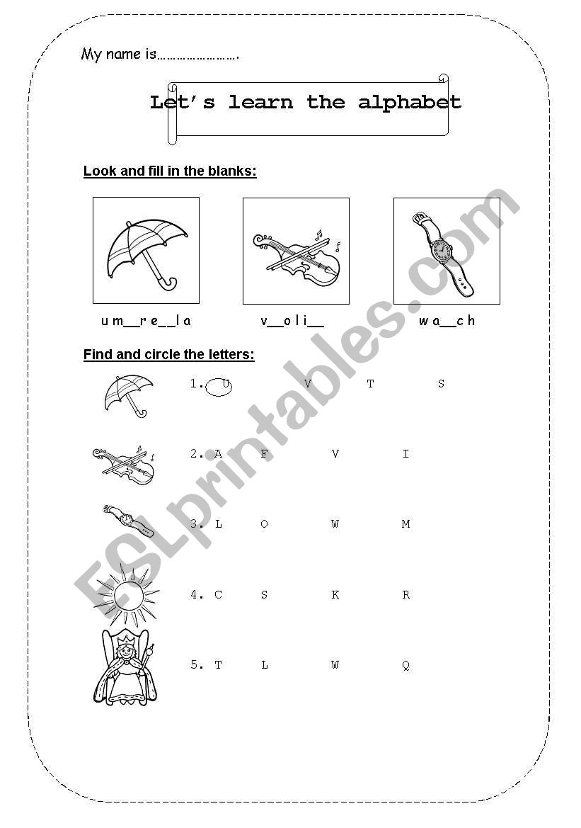 the alphabet worksheet