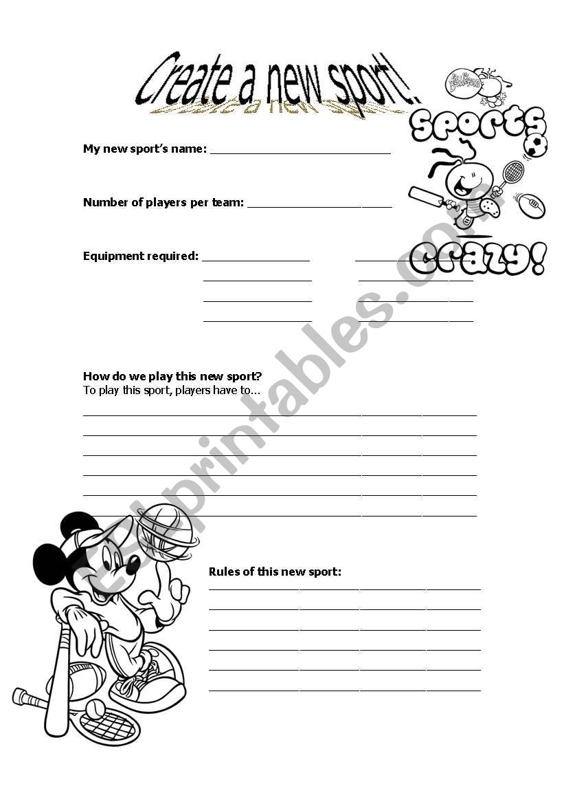 My new sport worksheet