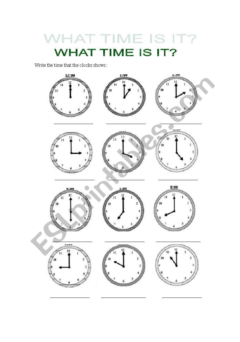 The time worksheet