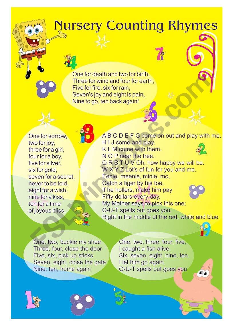 Nursery Counting Rhymes worksheet