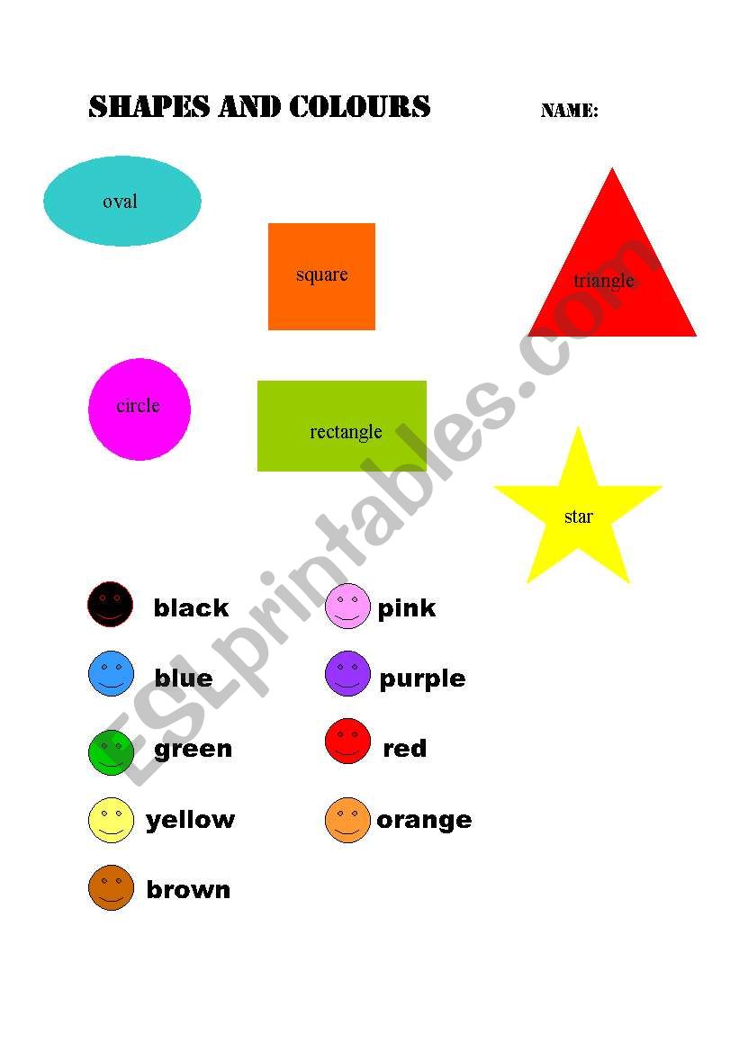 Shapes and colours worksheet