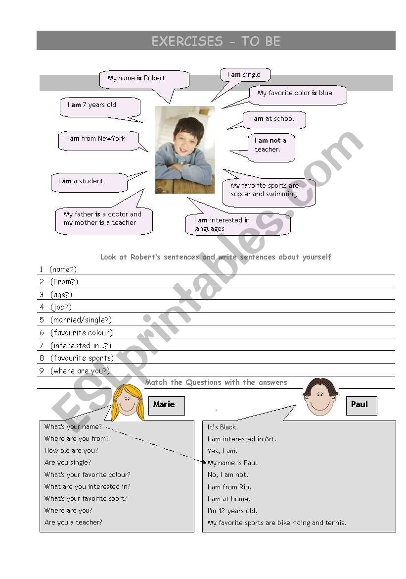 Brief explanation of the verb to be and some exercises.