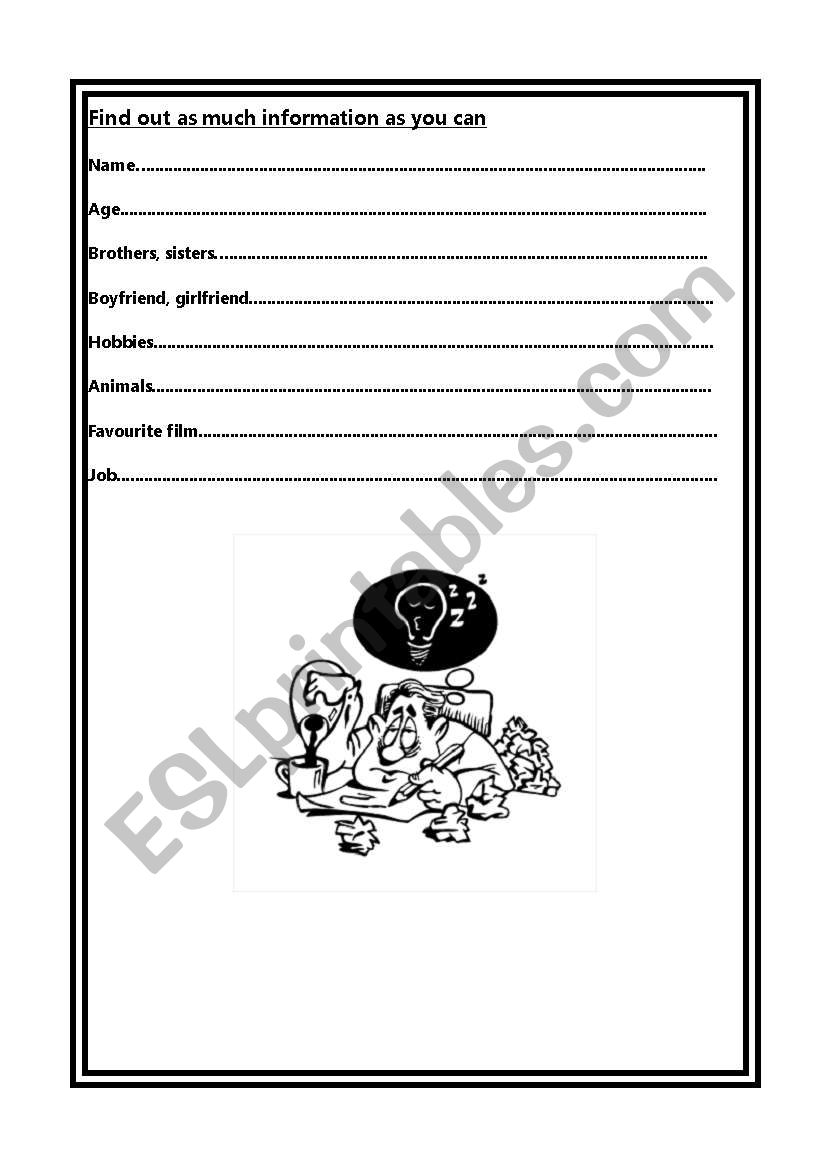 Basic Information worksheet