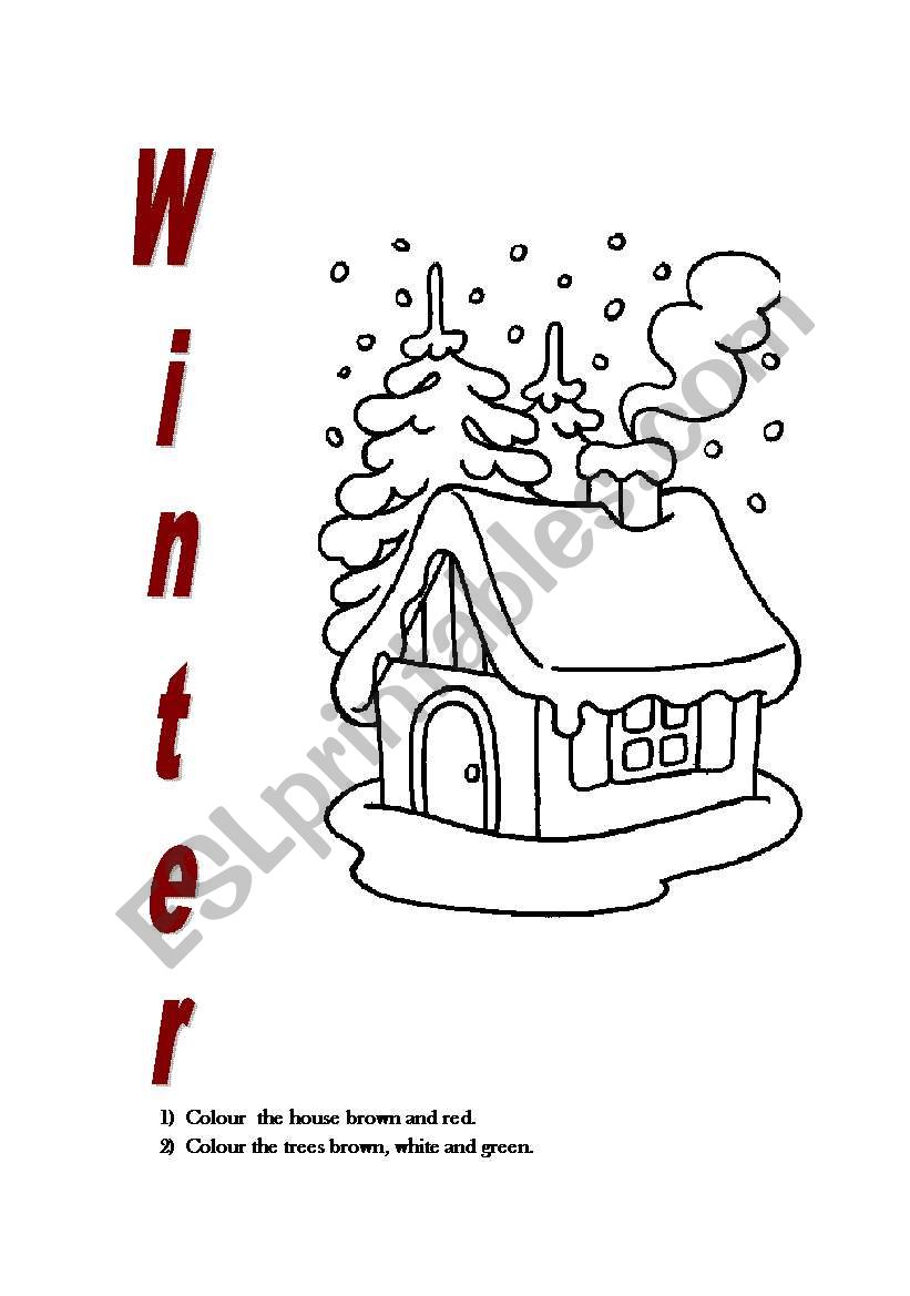 A winter workshhet to colour worksheet