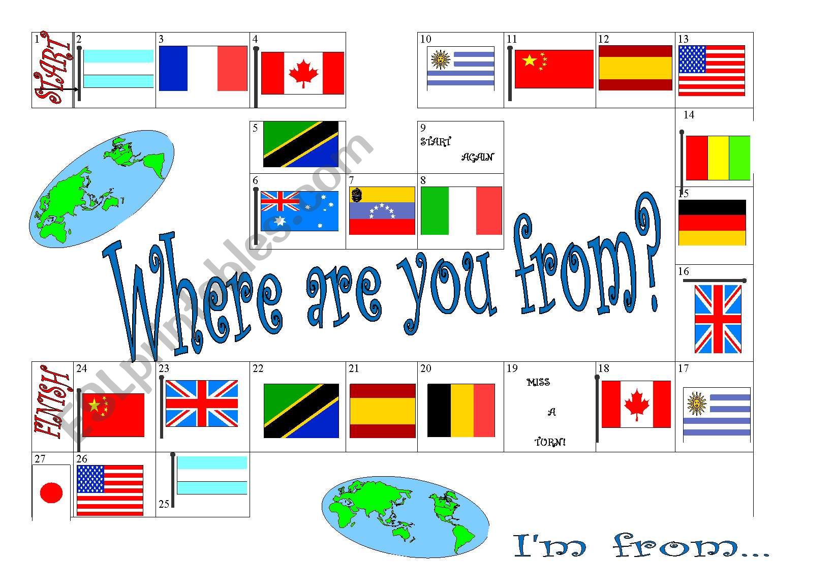 WHERE ARE YOU FROM? worksheet