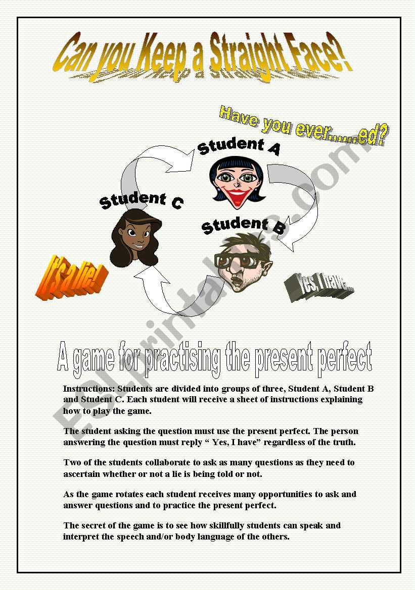 Can you keep a straight face? -a communication game guaranteed to keep students talking.