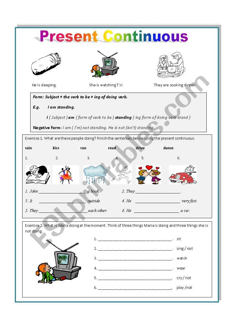 Present Continuous worksheet