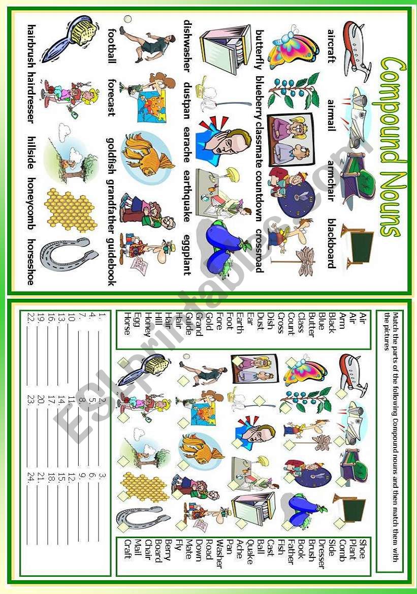 Compound Nouns (1/2) worksheet