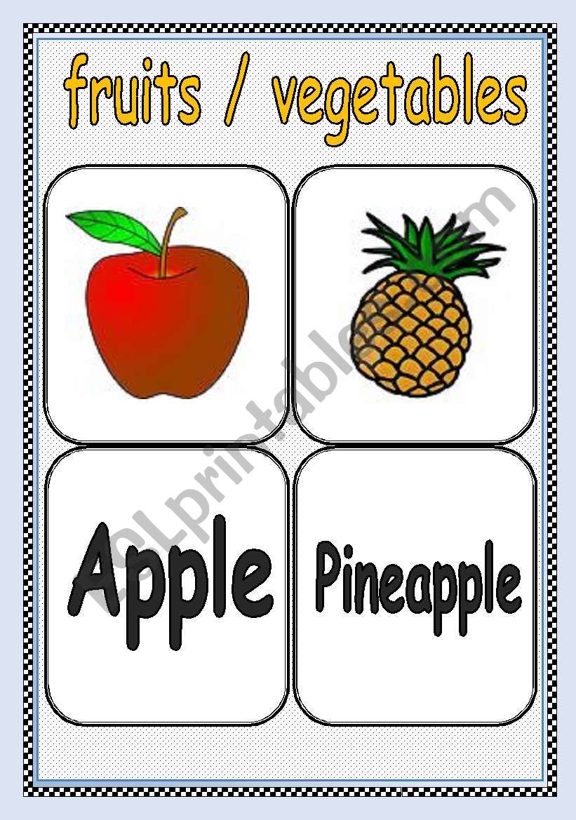 FRUITS / VEGETABLES FLASHCARD or POSTER ( Part : 2 ) | TWO PAGES |