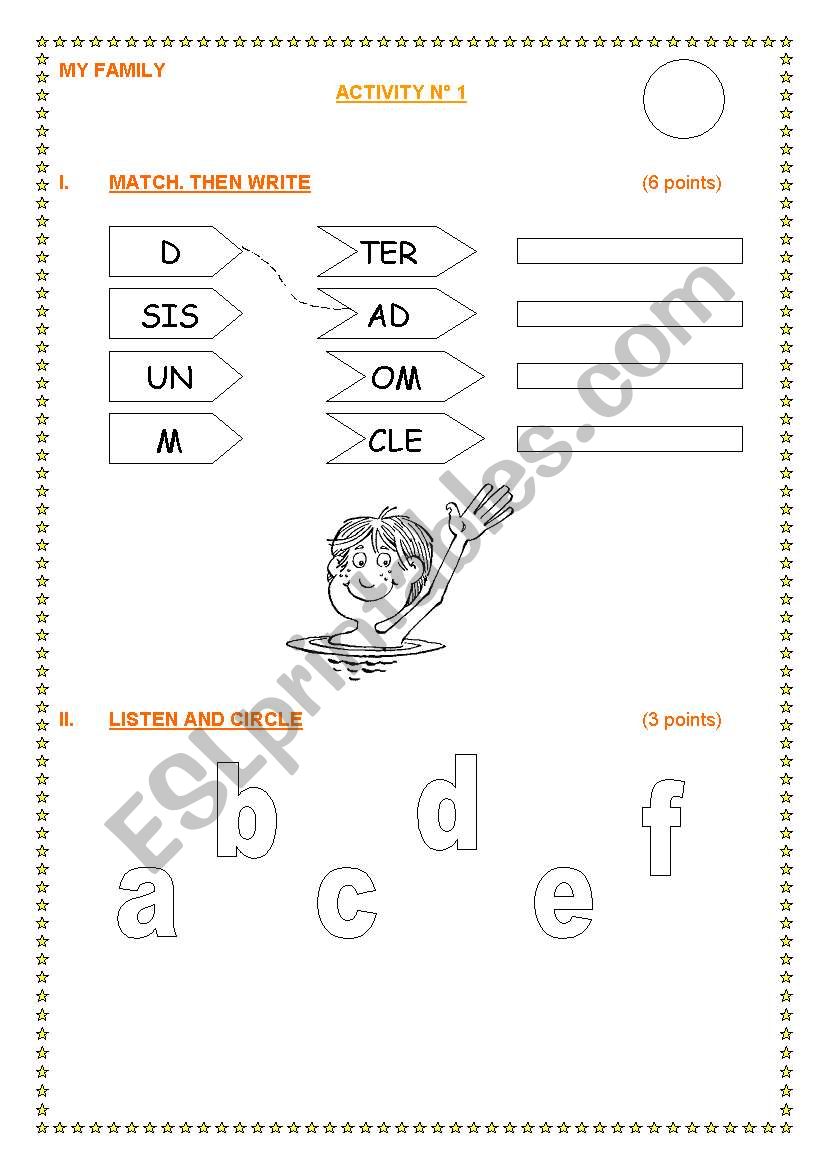 FAMILY TEST worksheet