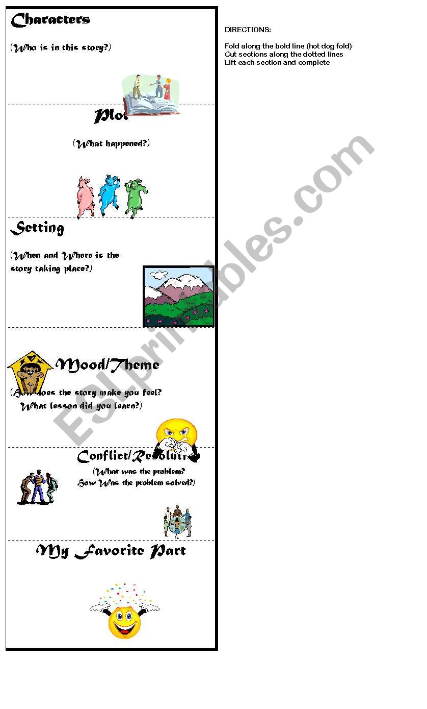 story elements flip book worksheet