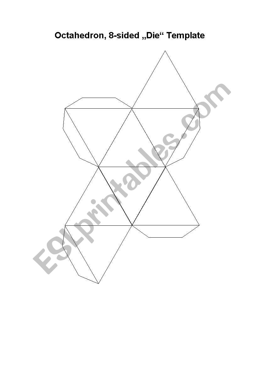 Octahedron Dice Template  worksheet