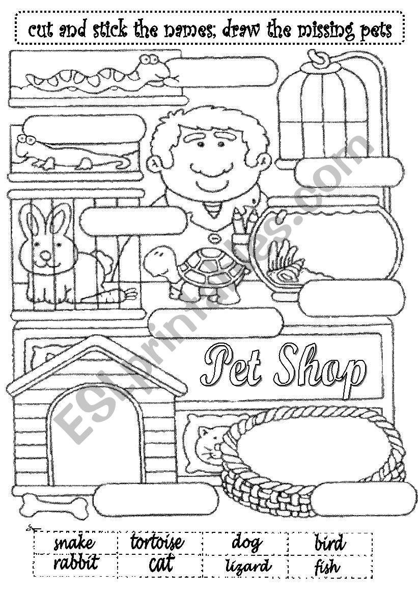 THE PET SHOP worksheet