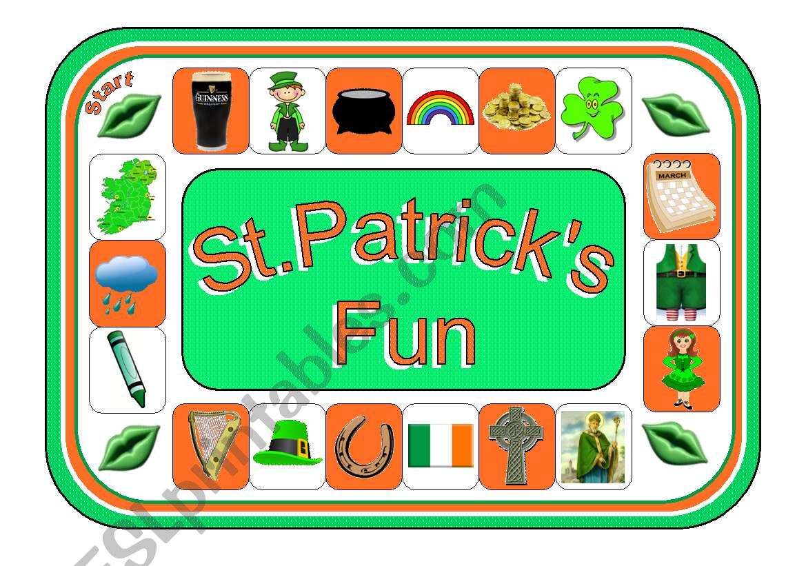 St.Patricks Fun Gameboard with Pictures
