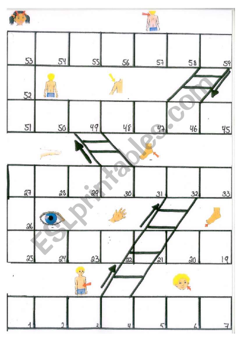 Body Parts boardgame part 1 worksheet