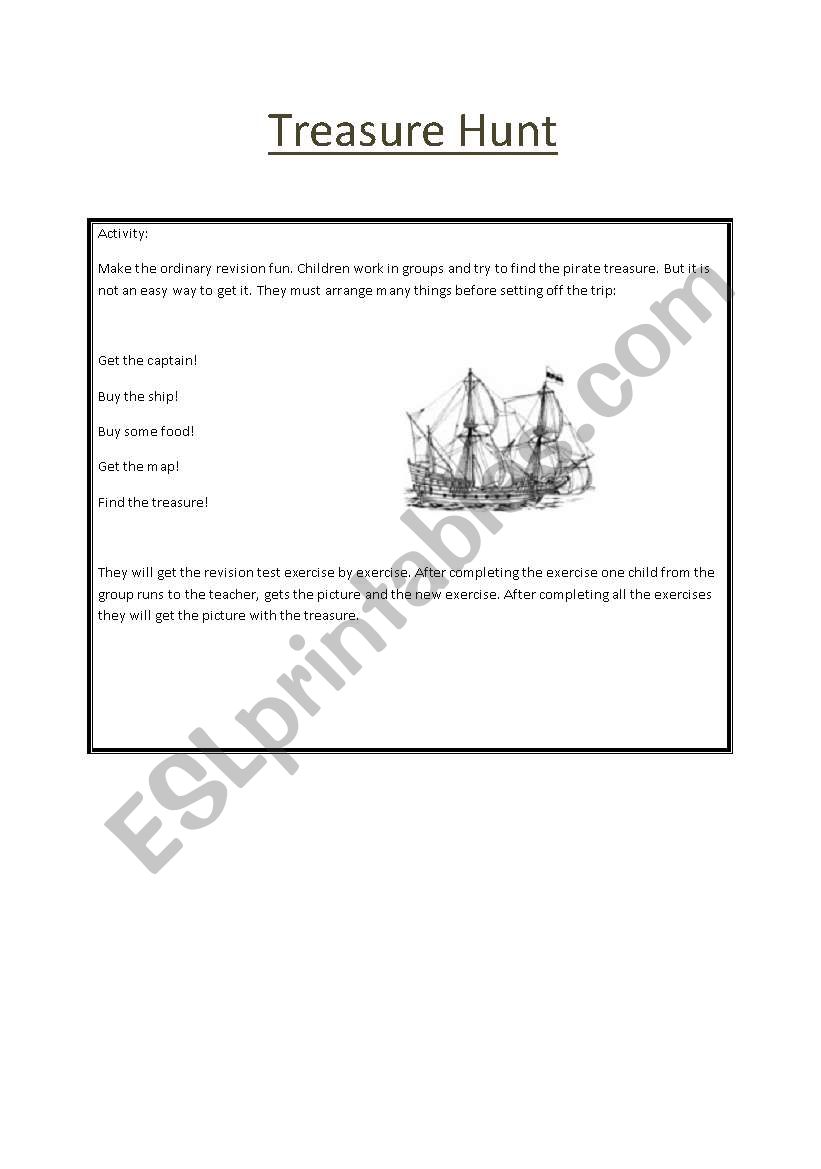 Treasure Hunt worksheet