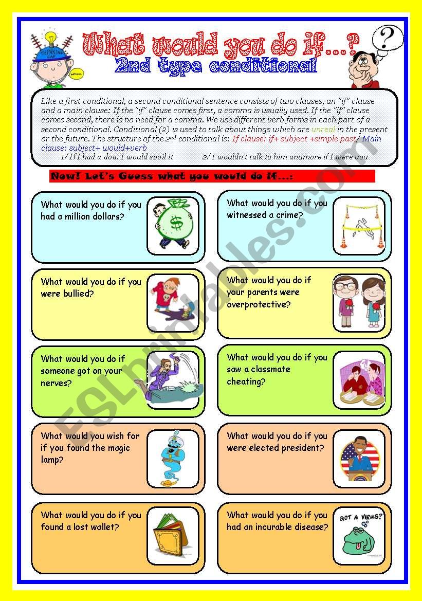 conditional (2): what would you do if...? speaking cards