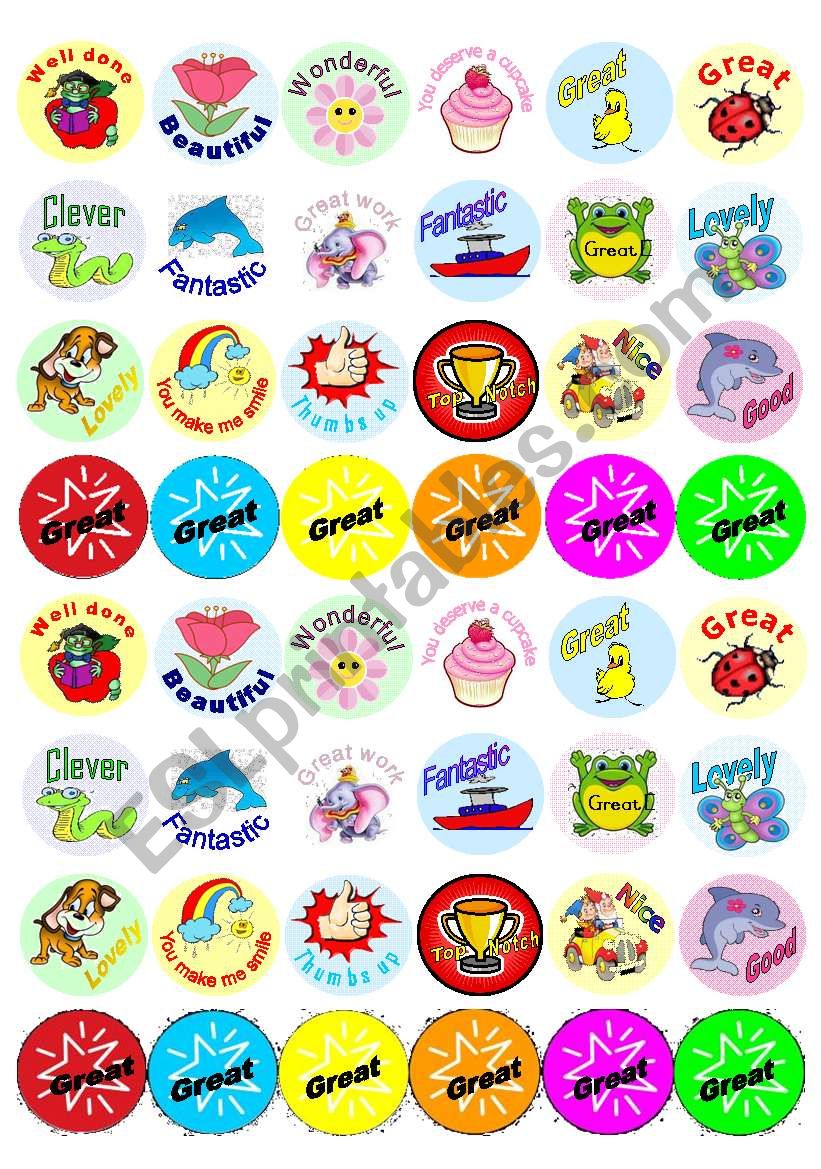 48 Reward Stickers worksheet