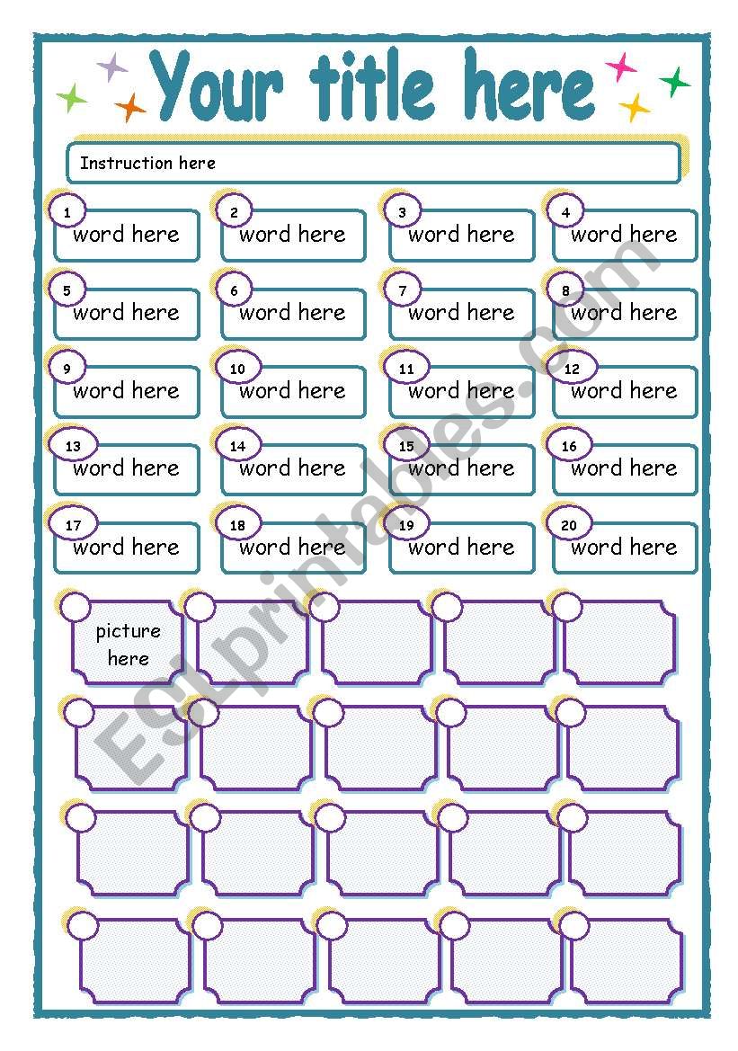 WORKSHEET TEMPLATE worksheet