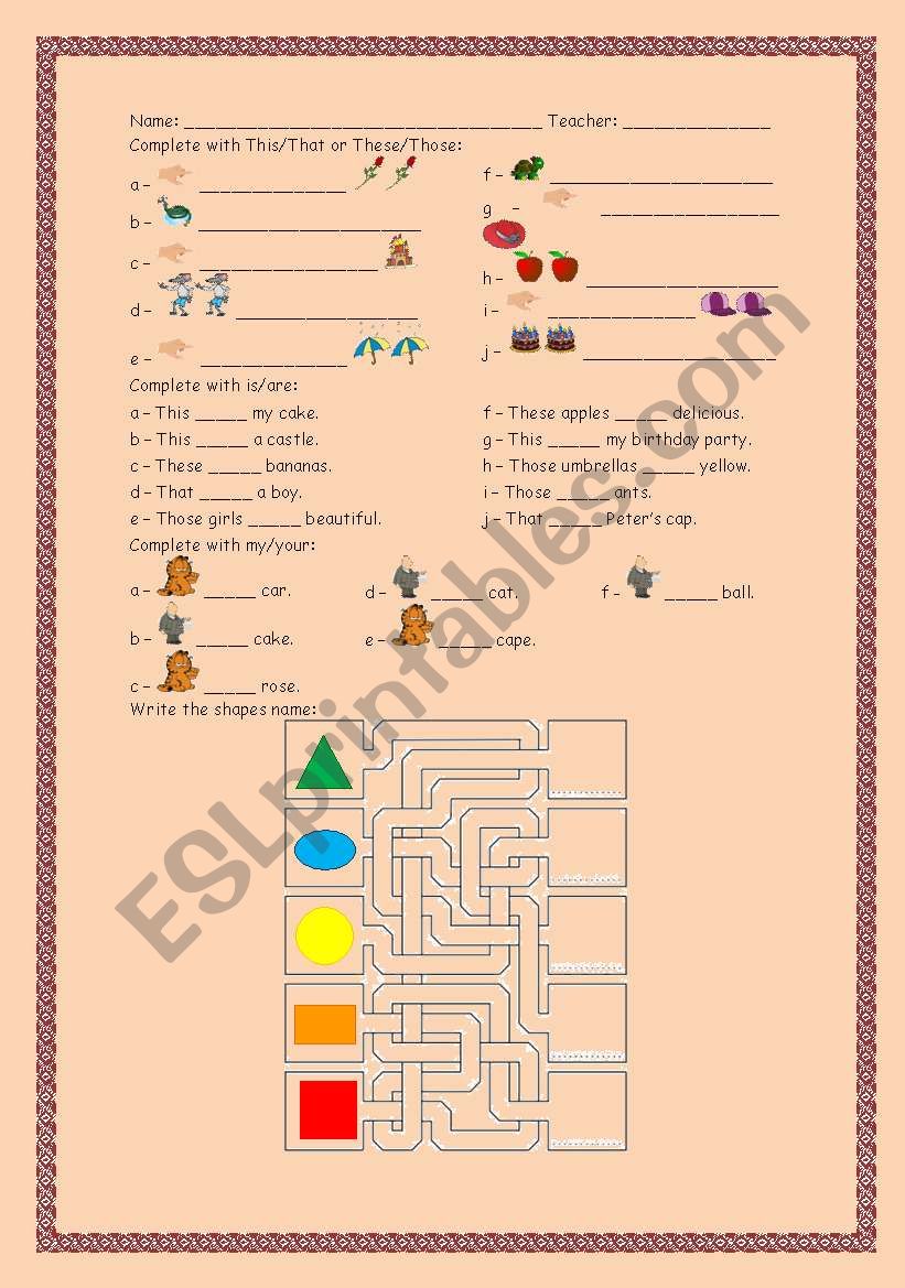 Shapes and Demonstrative pronous