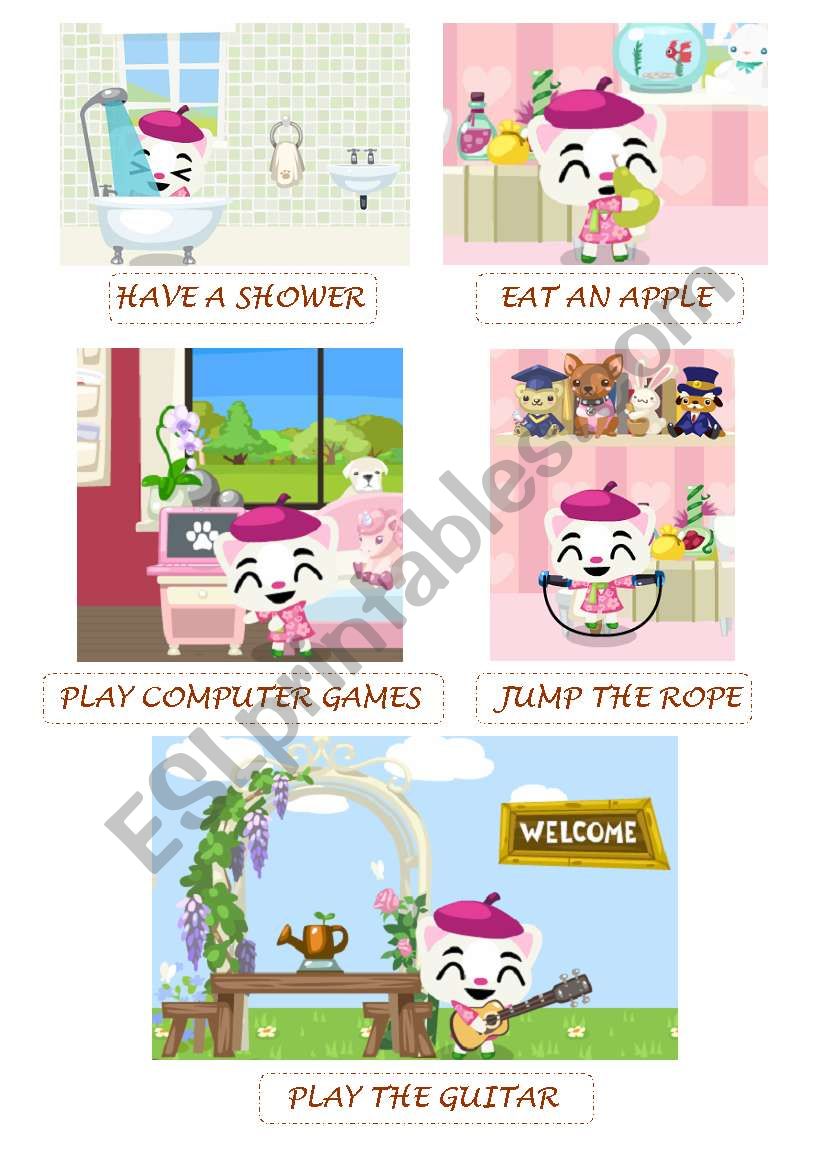 Popy in action! (Flashcards) worksheet