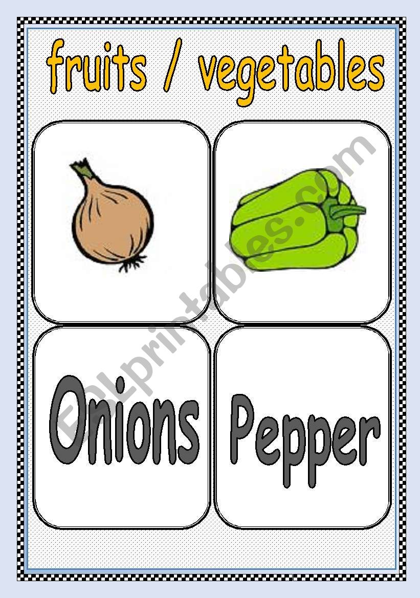FRUITS / VEGETABLES FLASHCARD or POSTER ( Part : 4 ) | TWO PAGES |