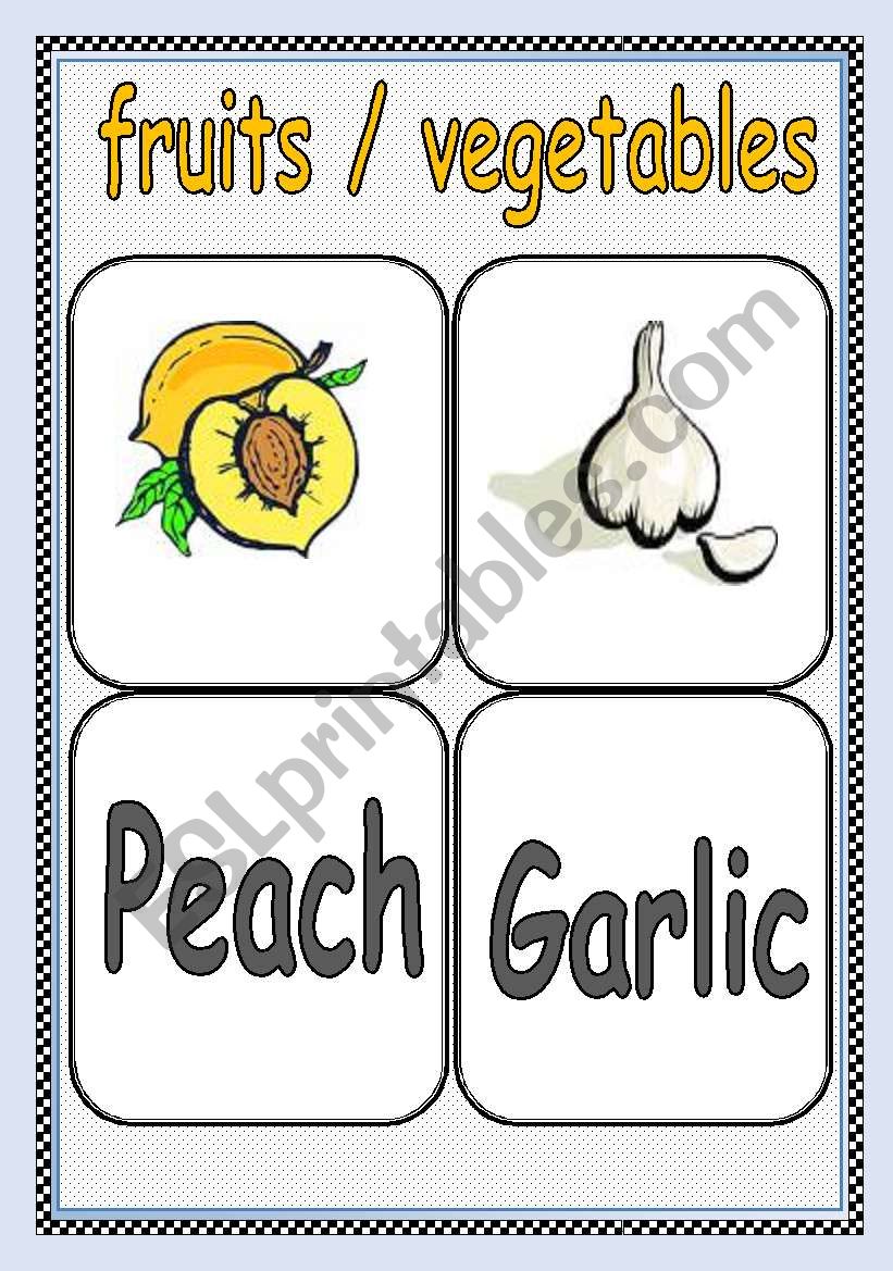 FRUITS / VEGETABLES FLASHCARD or POSTER ( Part : 6 ) | TWO PAGES |
