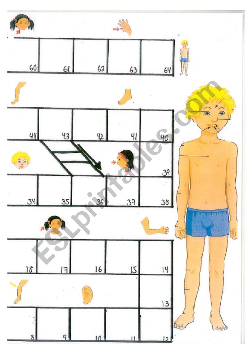 Body Parts boardgame part 2 worksheet