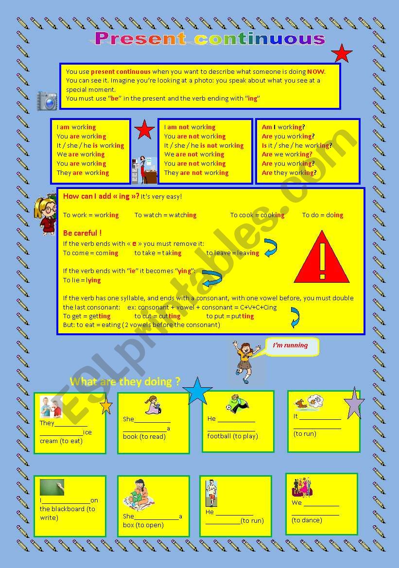  present continuous worksheet