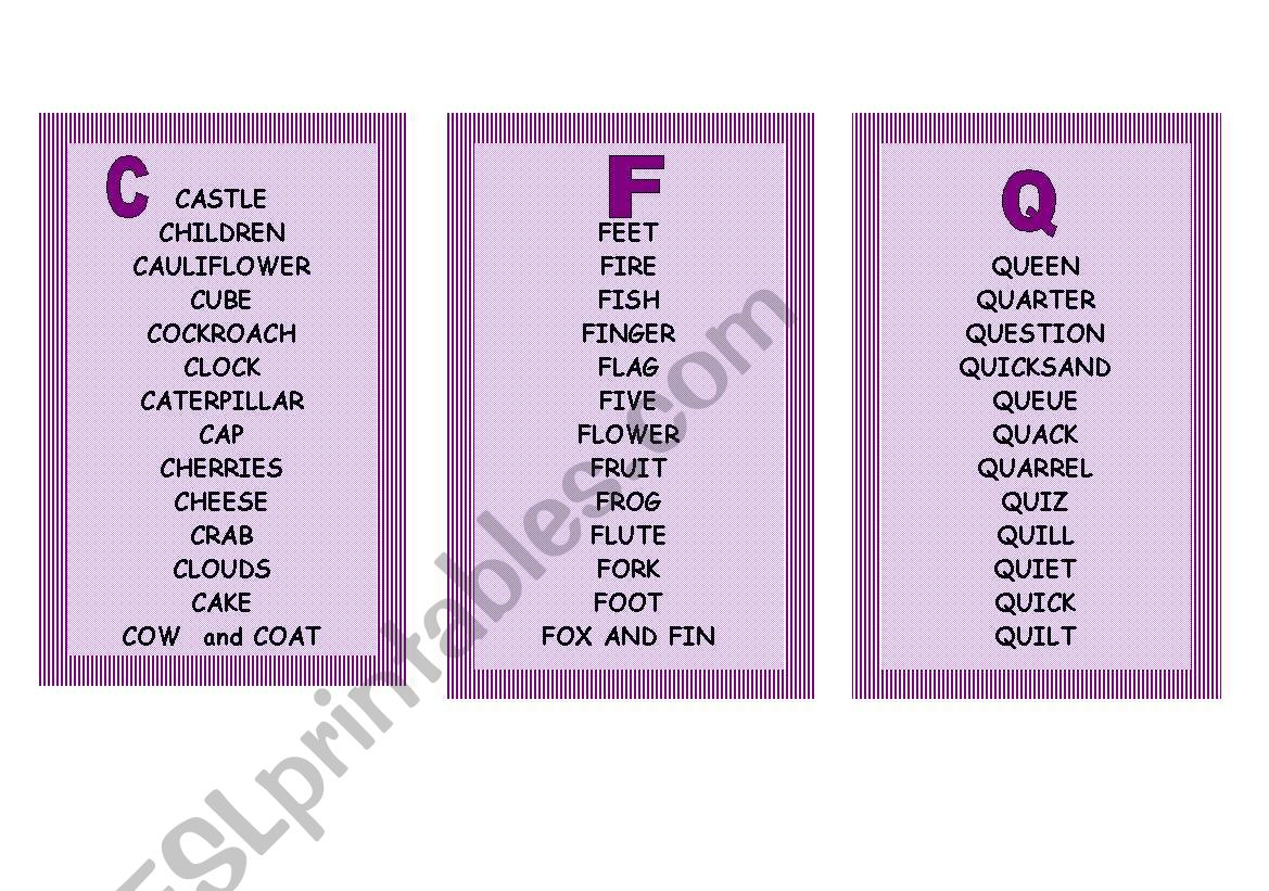 Alphabet game. Print, cut and laminate (2nd part)