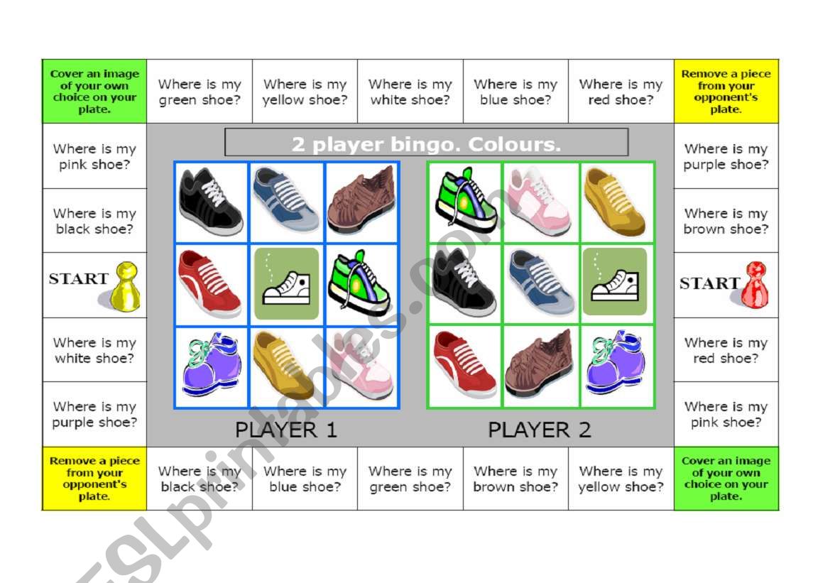 2 player bingo worksheet