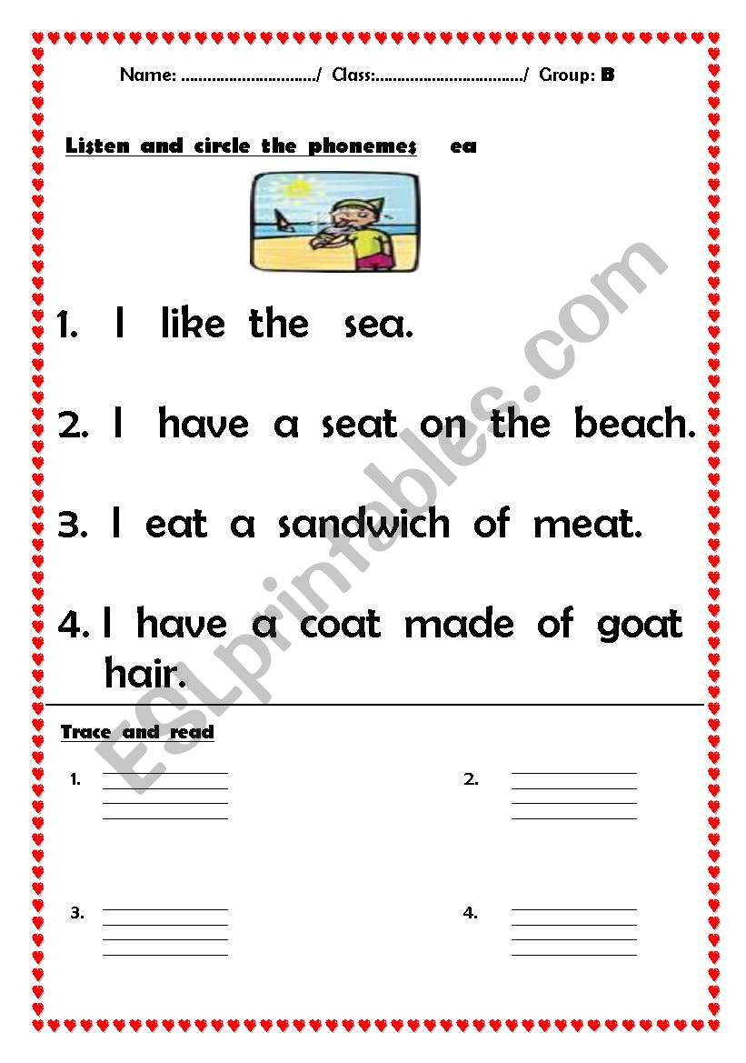 long  vowels worksheet