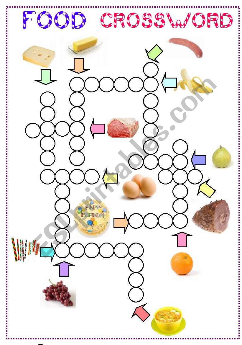 food crossword  + black and white version