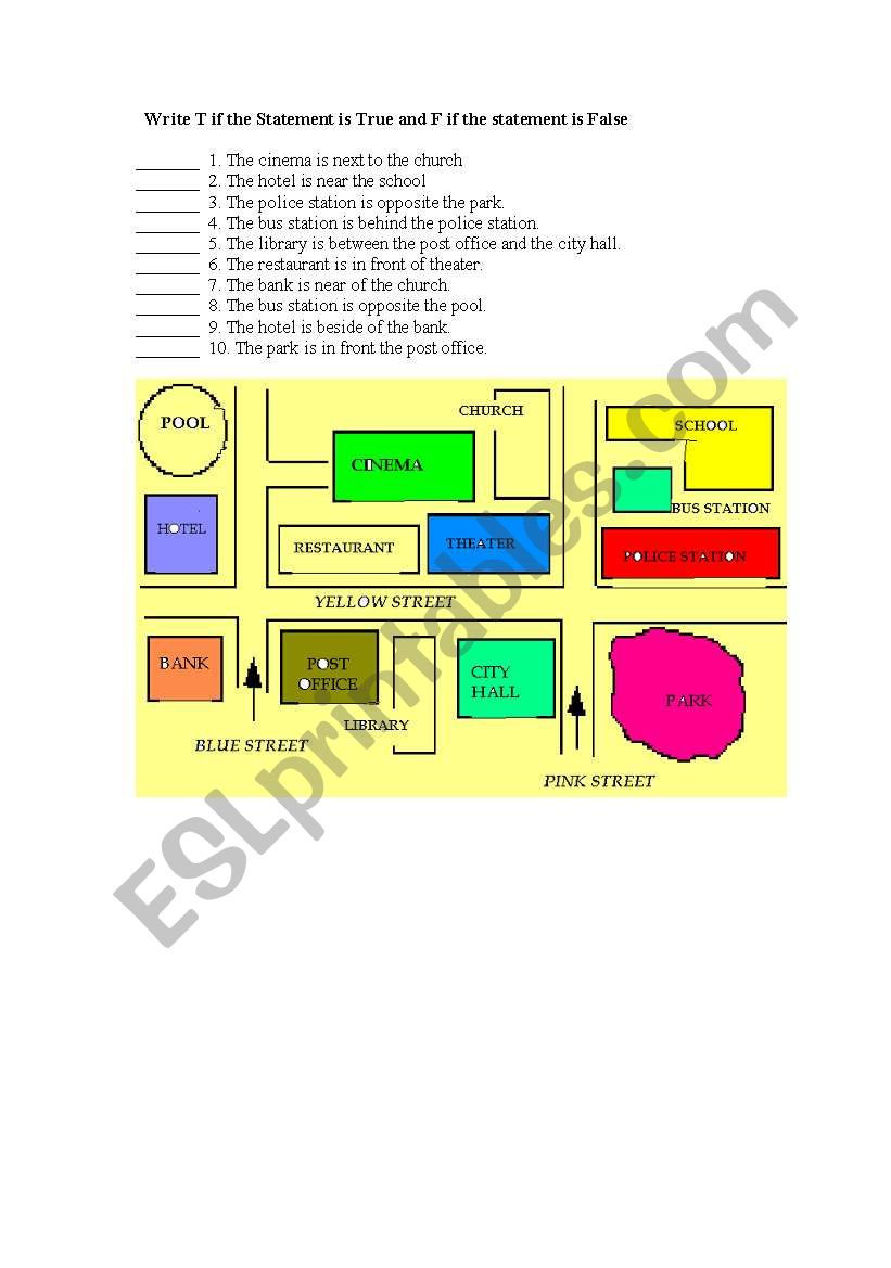direction worksheet